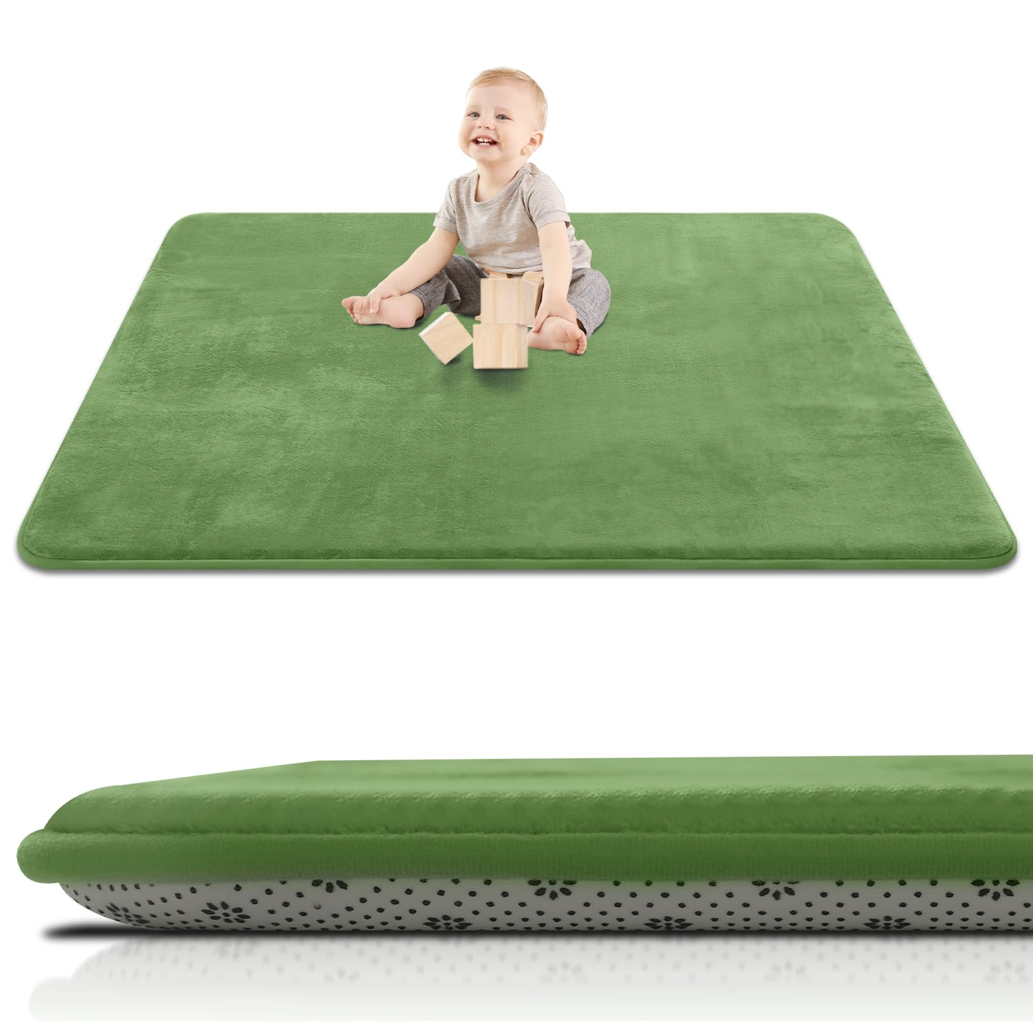 SEPARO Thick Baby Play Mat for Floor,50 x 50 Playpen Mat,Tummy Time Foam Mats,Ultra Soft Support & Plush Feel,Easy Care with Non-Slip Cushioned for Infant,Kids and Toddler Crawling,Grey