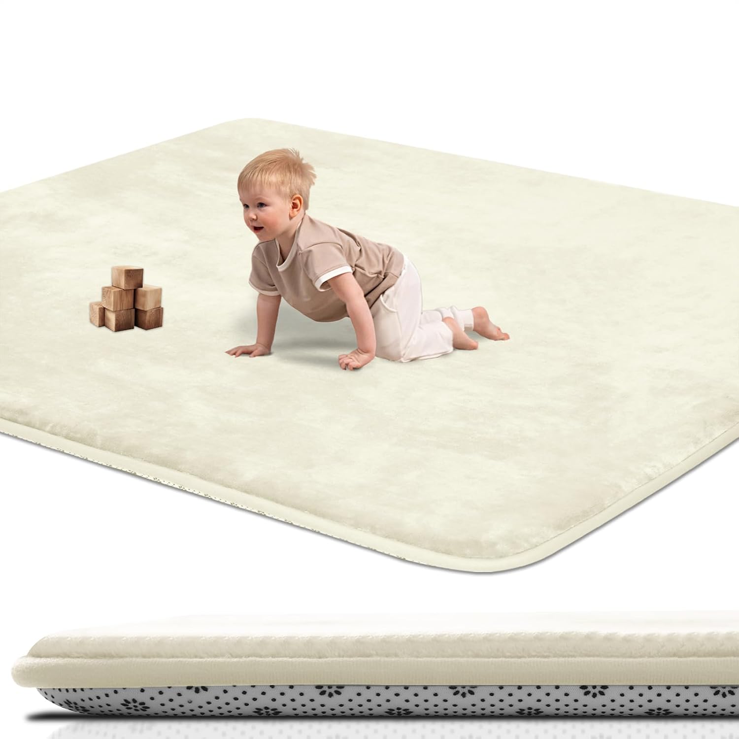 SEPARO Thick Baby Play Mat for Floor,50 x 50 Playpen Mat,Tummy Time Foam Mats,Ultra Soft Support & Plush Feel,Easy Care with Non-Slip Cushioned for Infant,Kids and Toddler Crawling,Grey