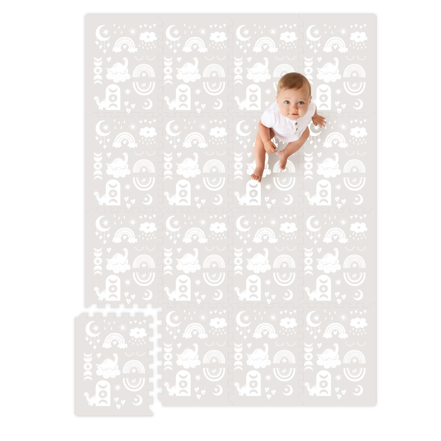 Upgraded Premium Soft Foam Baby Play Mat – Connectable to Create Larger Play Spaces, 5.5 x 3.9 ft, Easy to Clean, 0.5” Thick – Modern Terrazzo Design for Playrooms and Home Décor