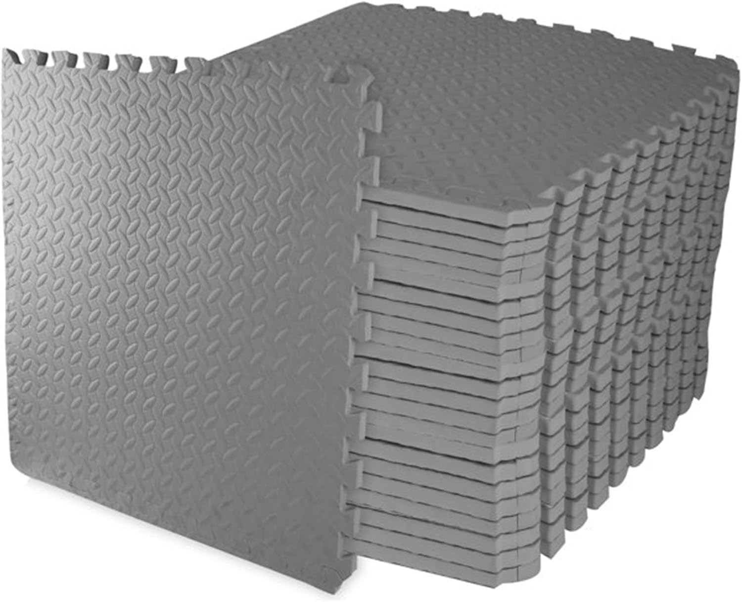 Elevon Puzzle Exercise Gym Flooring Mat, 1" Thick EVA Interlocking Foam Tiles Workout Mat for Home Gym, Fitness Equipment, MMA, Gymnastics, 18 Tiles Shock-Absorbing Exercise Mat, Black (72 Sq Ft)