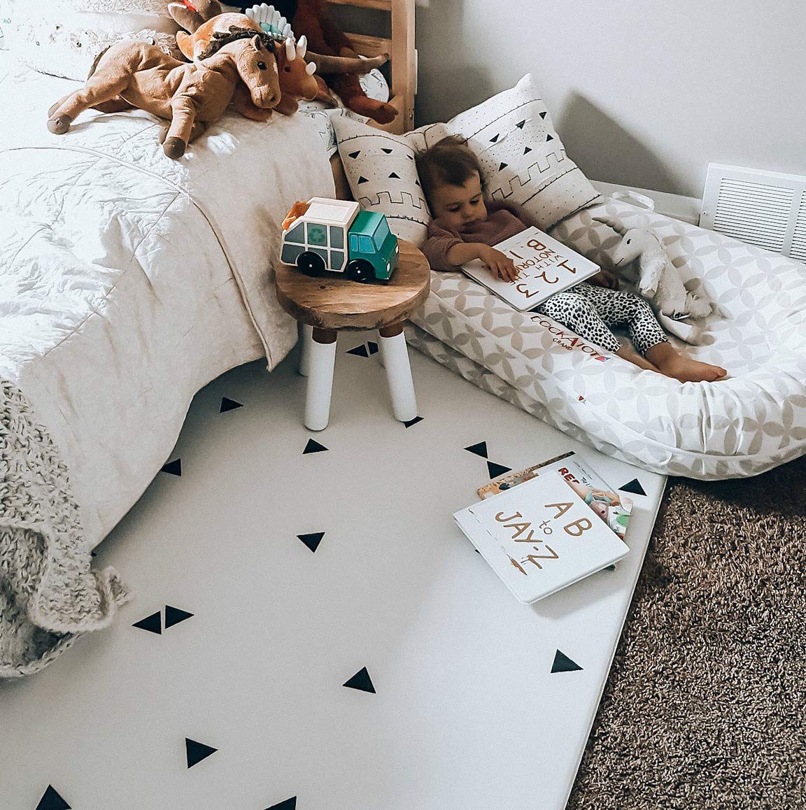 LITTLE Bot Ofie Mat, Soft Baby Play mat, Reversible Foam Floor mat, 6.5 ft x 4.5 ft, Durable and Non-Toxic (Country Road, Large)