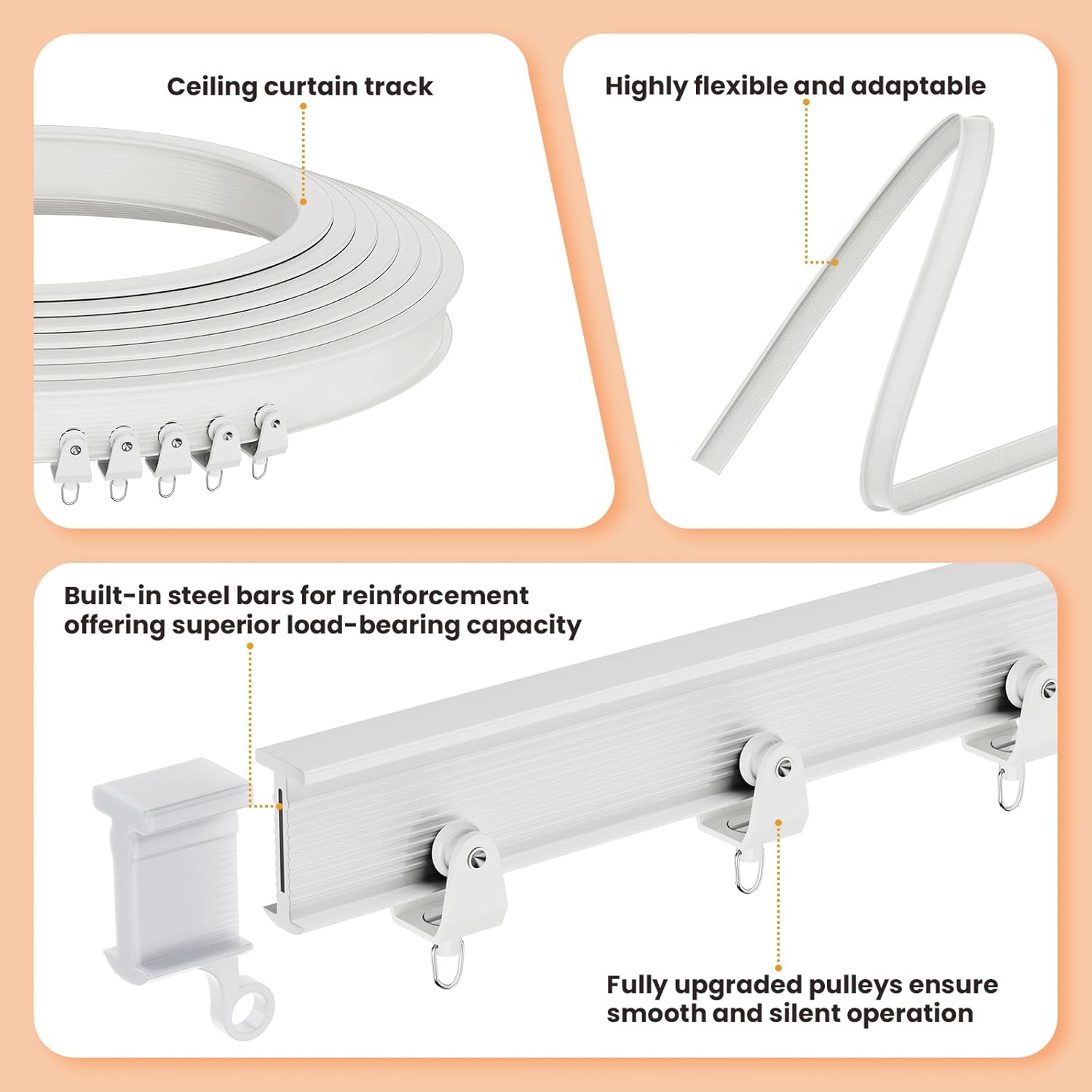 Accordion Folding Room Partition with Ceiling Track - Retractable Room Divider Curtain, Effortless Setup(Beige 100" W x 84" L-Pack of 1)