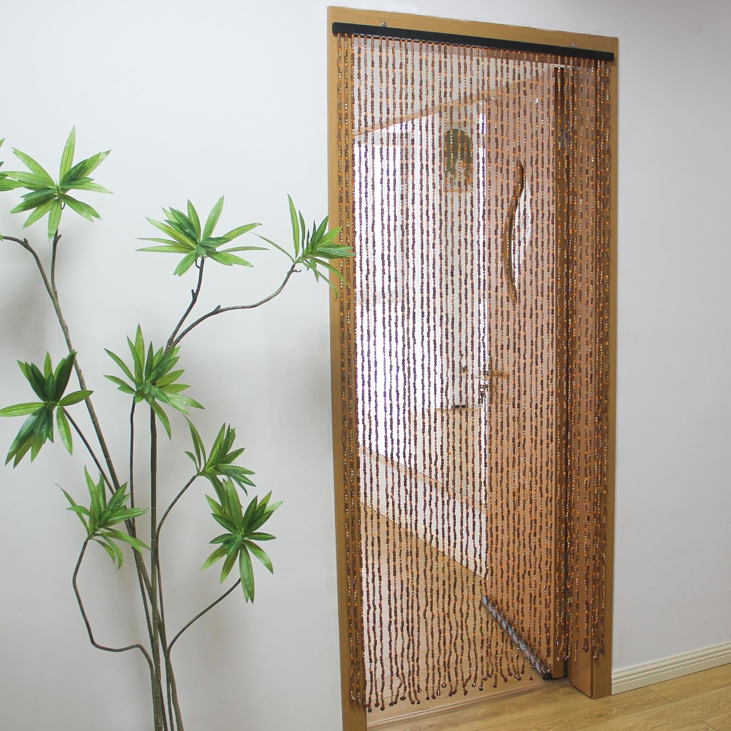 38 Strands Colorful Boho Hippie Door Beads Curtain, Hanging Wood Beaded Curtain for Doorways 36 Inches x 79 Inches (Rainbow)