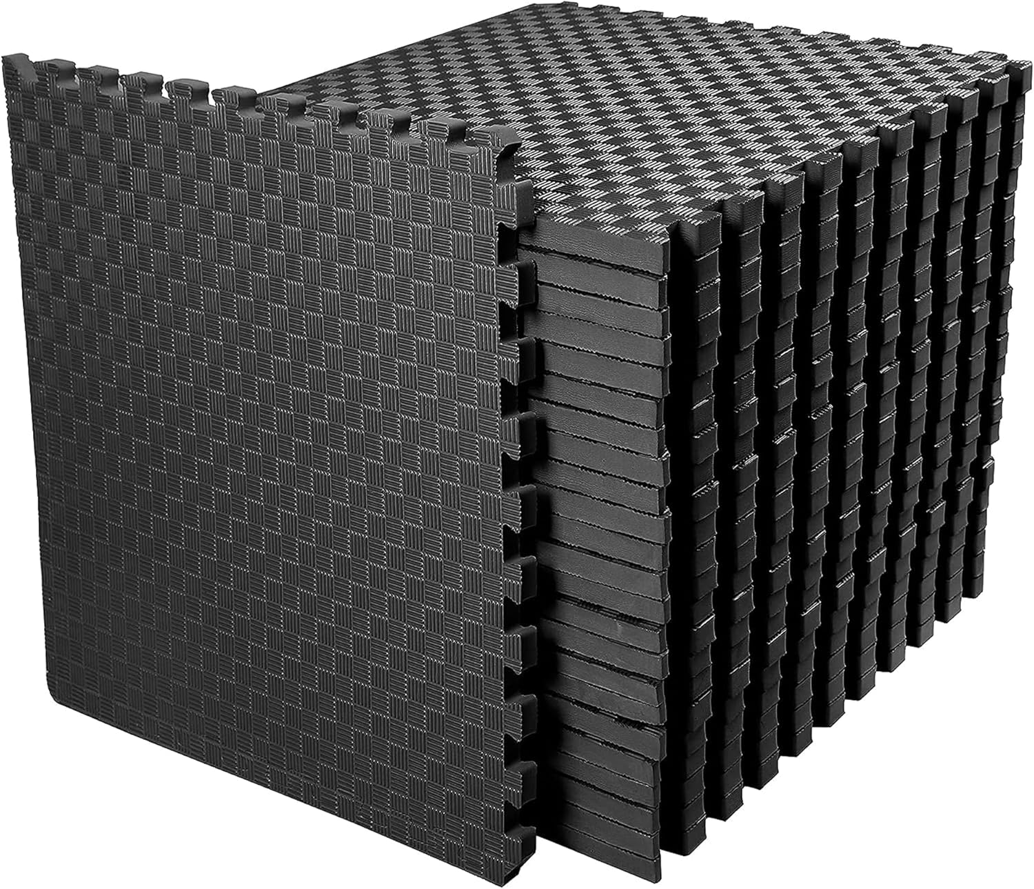 Fitvids Puzzle Exercise Gym Flooring Mat, 3/4" Thick High-Density EVA Interlocking Tiles, Workout Mat for Home Gym, Fitness Equipment, MMA, Gymnastics, 24-Piece Shock-Absorbing Exercise Mat (96 Sq Ft)