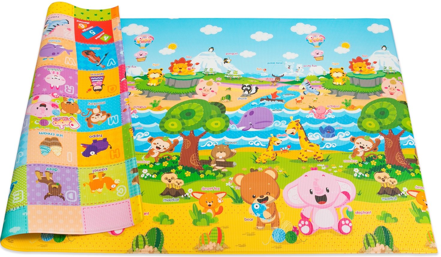 Baby Care Play Mat (Medium, Hygge - Twig & Maze) 73’’ x 49’’ Original One-Piece Reversible Rollable Waterproof Play Mat for Infants, Babies, Toddler, and Kids