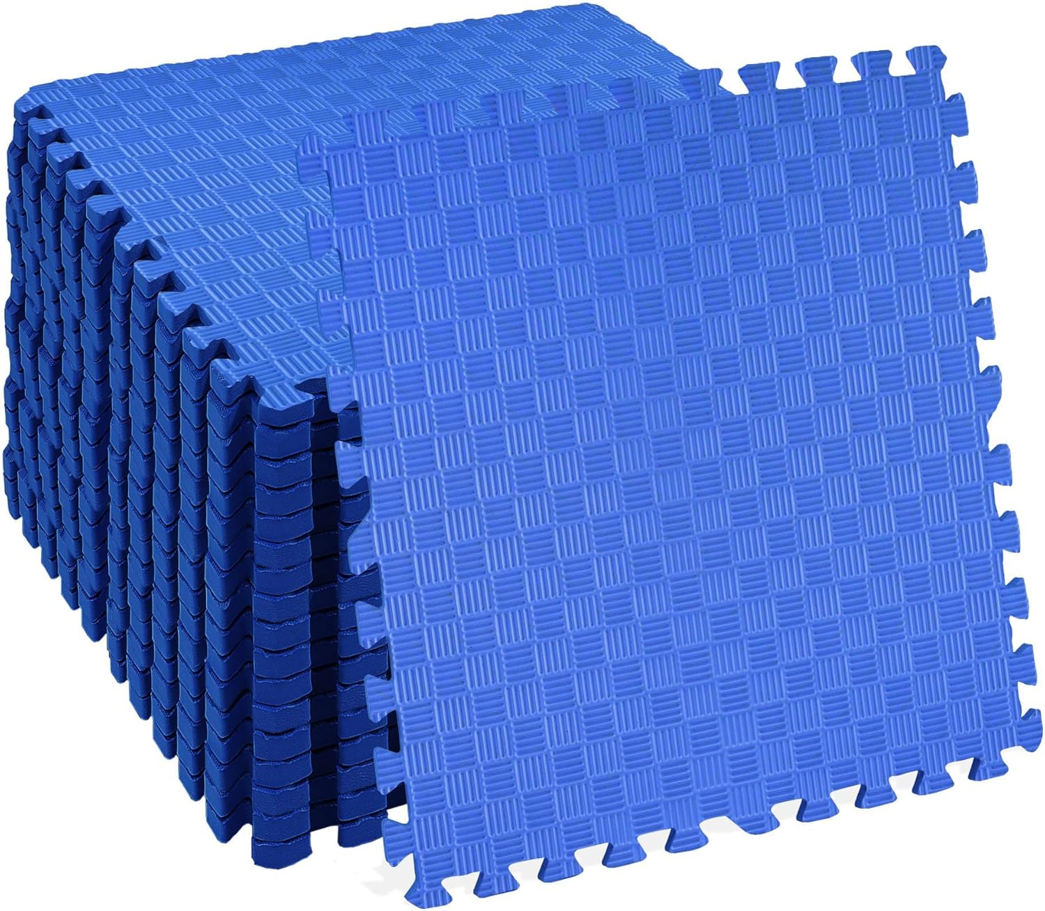 Fitvids Puzzle Exercise Gym Flooring Mat, 3/4" Thick High-Density EVA Interlocking Tiles, Workout Mat for Home Gym, Fitness Equipment, MMA, Gymnastics, 24-Piece Shock-Absorbing Exercise Mat (96 Sq Ft)