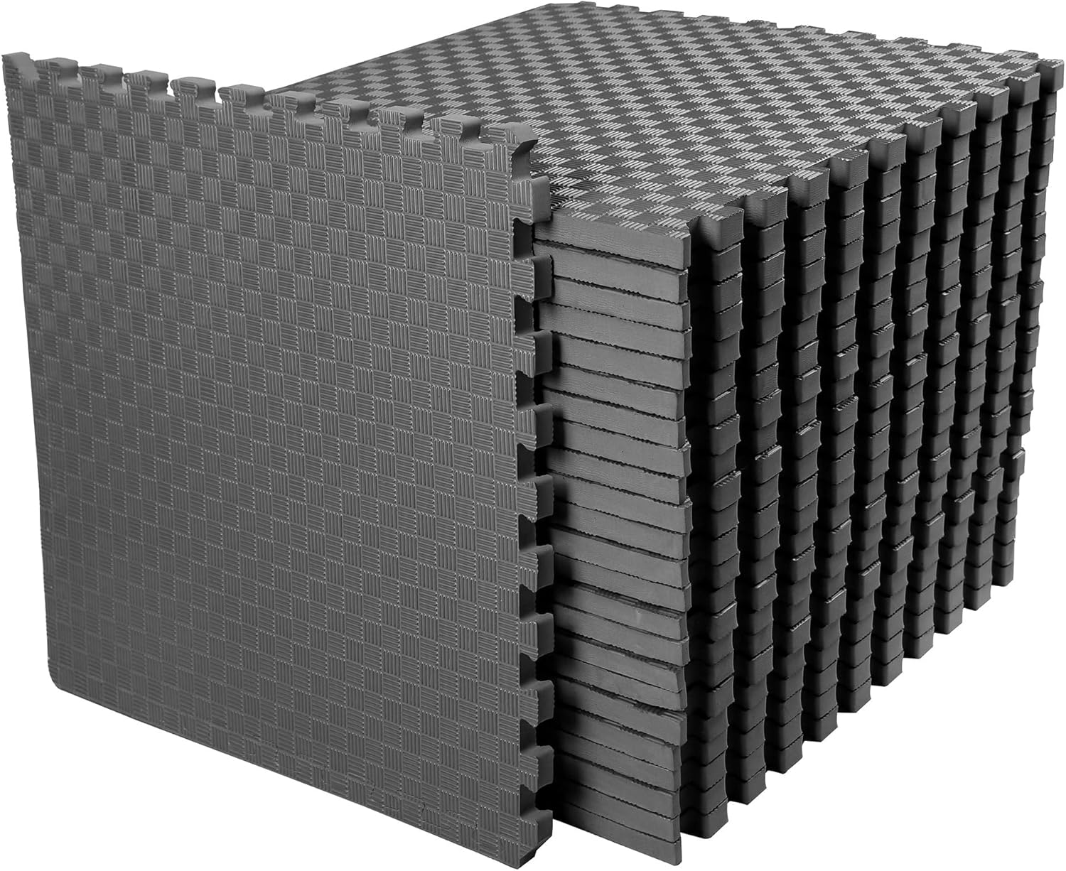 Fitvids Puzzle Exercise Gym Flooring Mat, 3/4" Thick High-Density EVA Interlocking Tiles, Workout Mat for Home Gym, Fitness Equipment, MMA, Gymnastics, 24-Piece Shock-Absorbing Exercise Mat (96 Sq Ft)