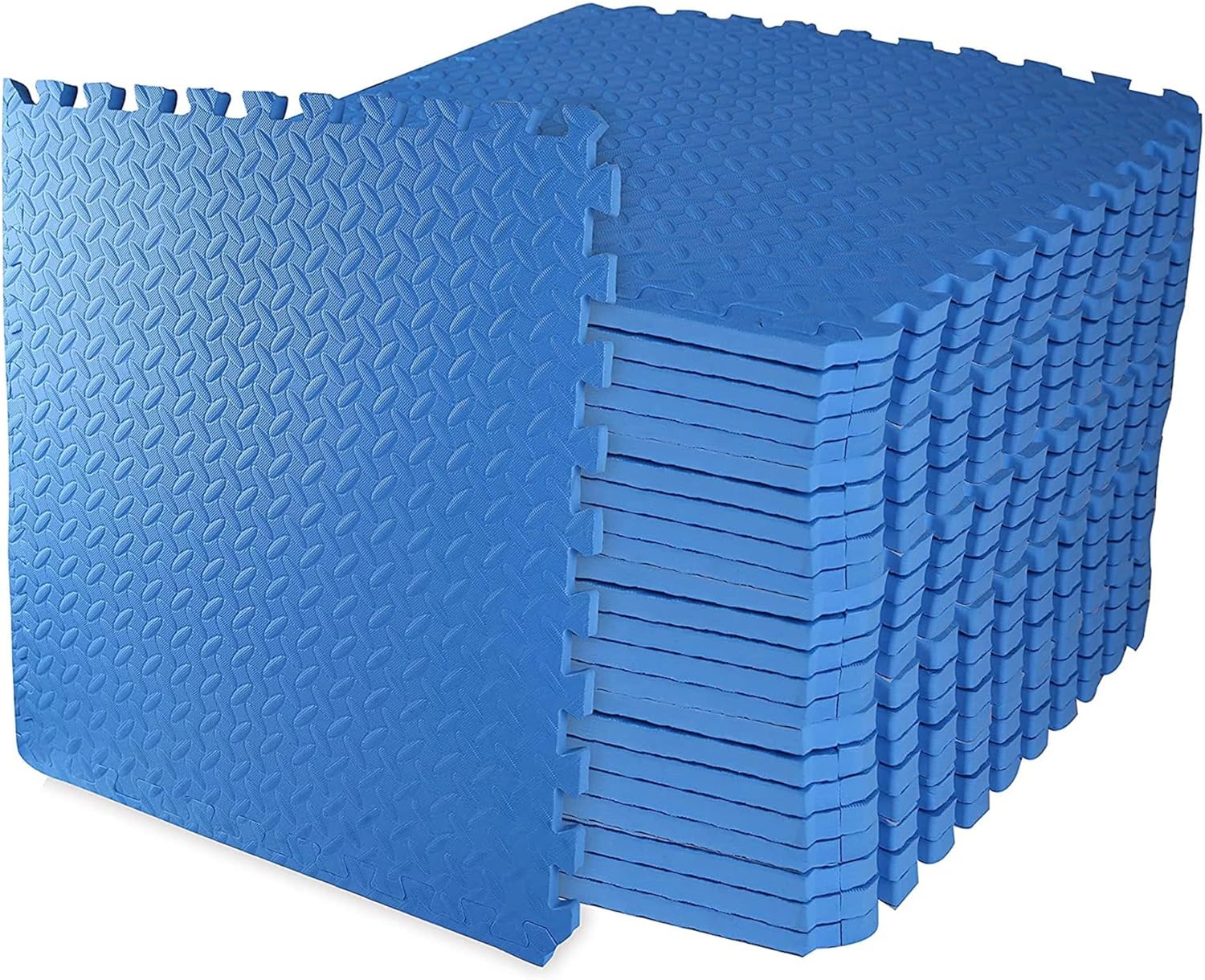 Elevon Puzzle Exercise Gym Flooring Mat, 1" Thick EVA Interlocking Foam Tiles Workout Mat for Home Gym, Fitness Equipment, MMA, Gymnastics, 18 Tiles Shock-Absorbing Exercise Mat, Black (72 Sq Ft)