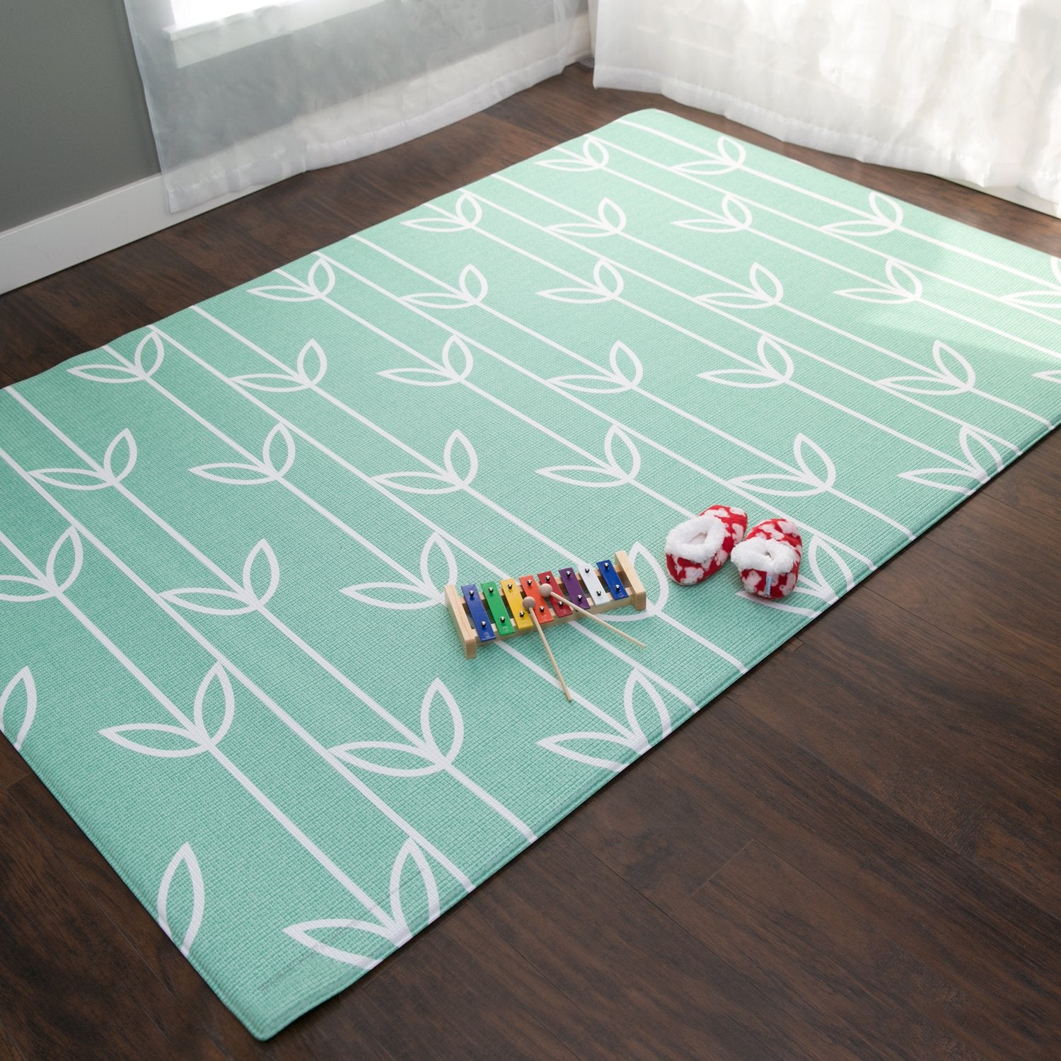 Baby Care Play Mat (Medium, Hygge - Twig & Maze) 73’’ x 49’’ Original One-Piece Reversible Rollable Waterproof Play Mat for Infants, Babies, Toddler, and Kids