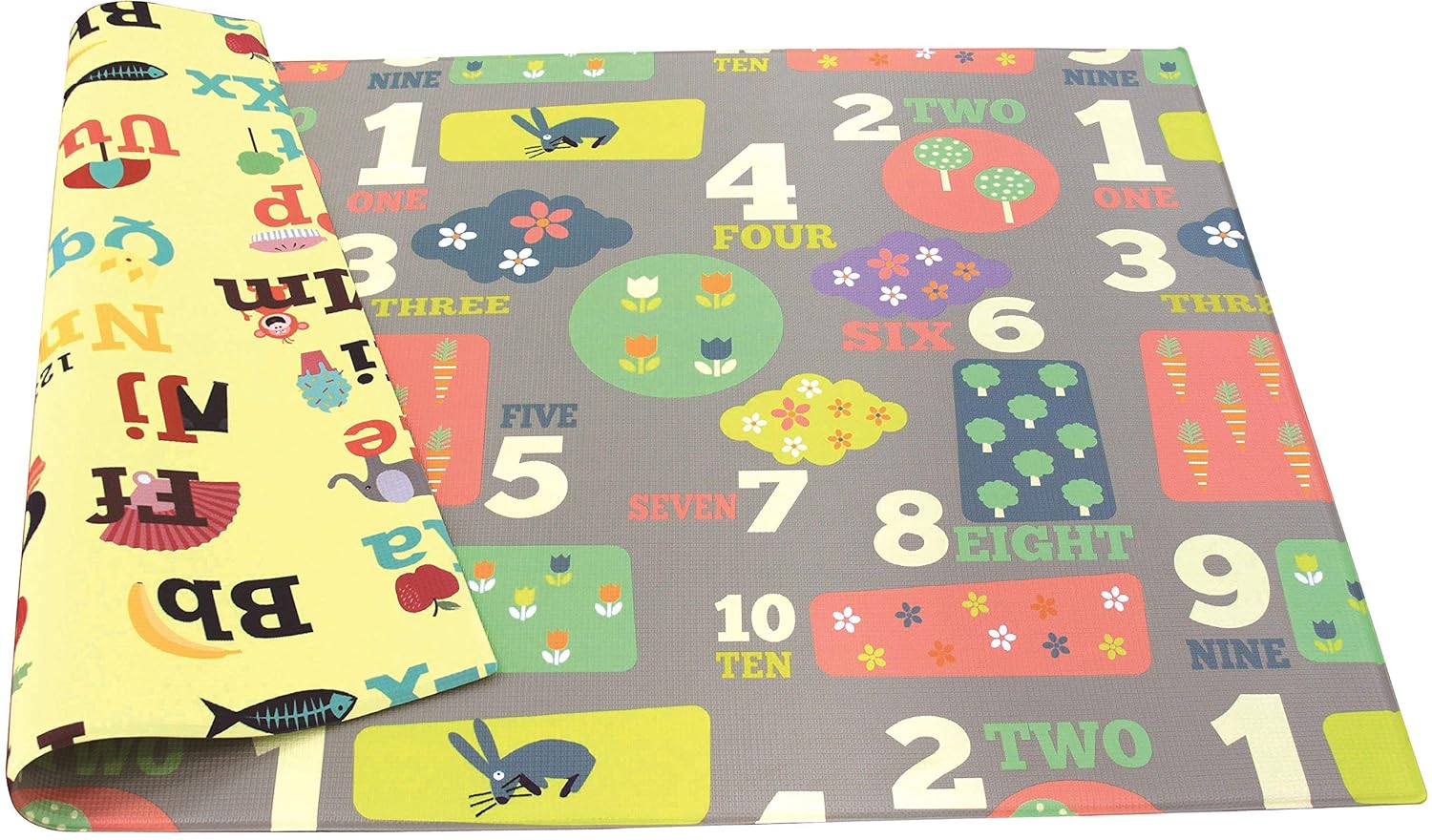 Baby Care Play Mat (Medium, Hygge - Twig & Maze) 73’’ x 49’’ Original One-Piece Reversible Rollable Waterproof Play Mat for Infants, Babies, Toddler, and Kids