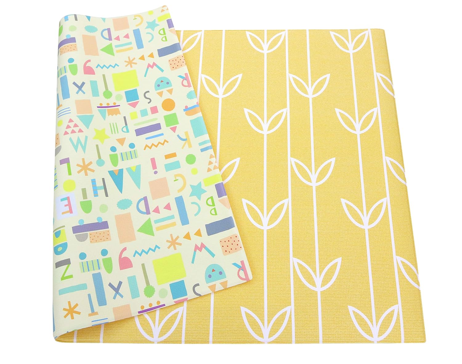 Baby Care Play Mat (Medium, Hygge - Twig & Maze) 73’’ x 49’’ Original One-Piece Reversible Rollable Waterproof Play Mat for Infants, Babies, Toddler, and Kids