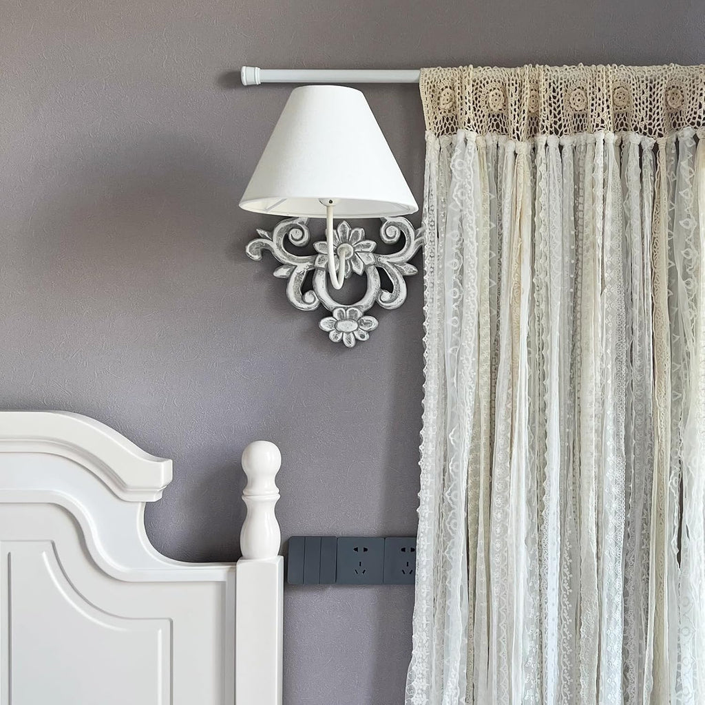 Lace Closet Curtain for Open Closet Boho Macrame Cotton Doorway Curtain Privacy Room Divider Curtain for Bedroom Kitchen Bathroom Wedding Backdrop Wall Hanging Bohemian Decor 40" W x 72" L Cream